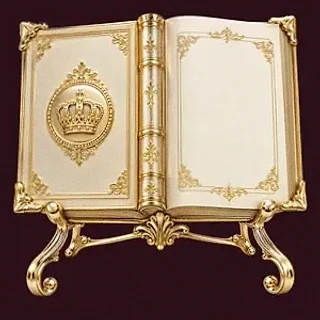 Ornate open book — Spinobon